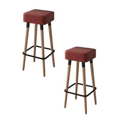 Kit 02 Banquetas Quadradas Milão Corano Telha