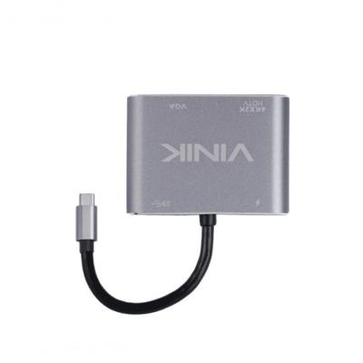 Adaptador Type C 4-em-1 Para Hdmi Vga Pd E Usb 3.0 Vinik - At41vn