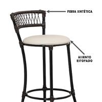 Jogo Com 8 Banquetas Alta Forts Gelo Floral, Fibra Uv Bancada, área Goumert, Bar, Piscina, Balcão