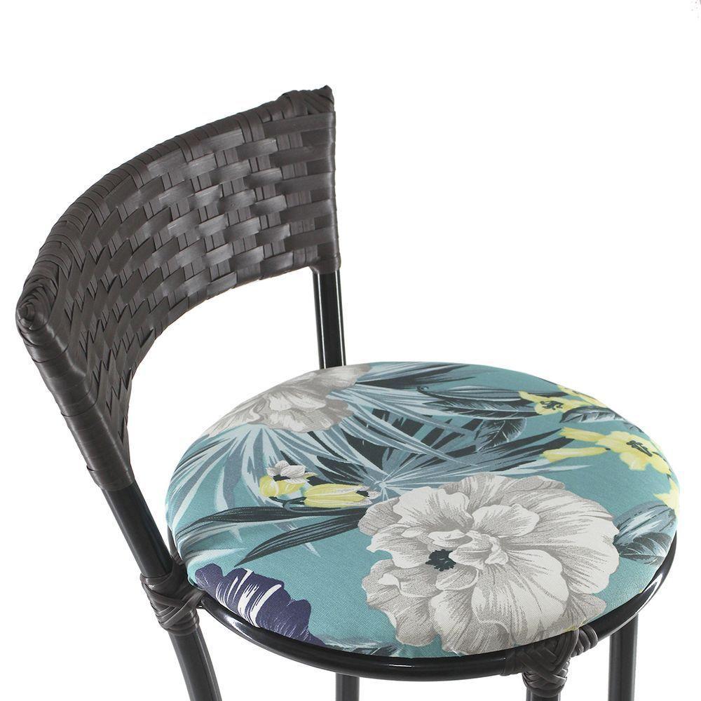 Kit Com 6 Banquetas Alta Forts Azul Floral, Fibra Uv Bancada, área Goumert, Bar, Piscina, Balcão - 4