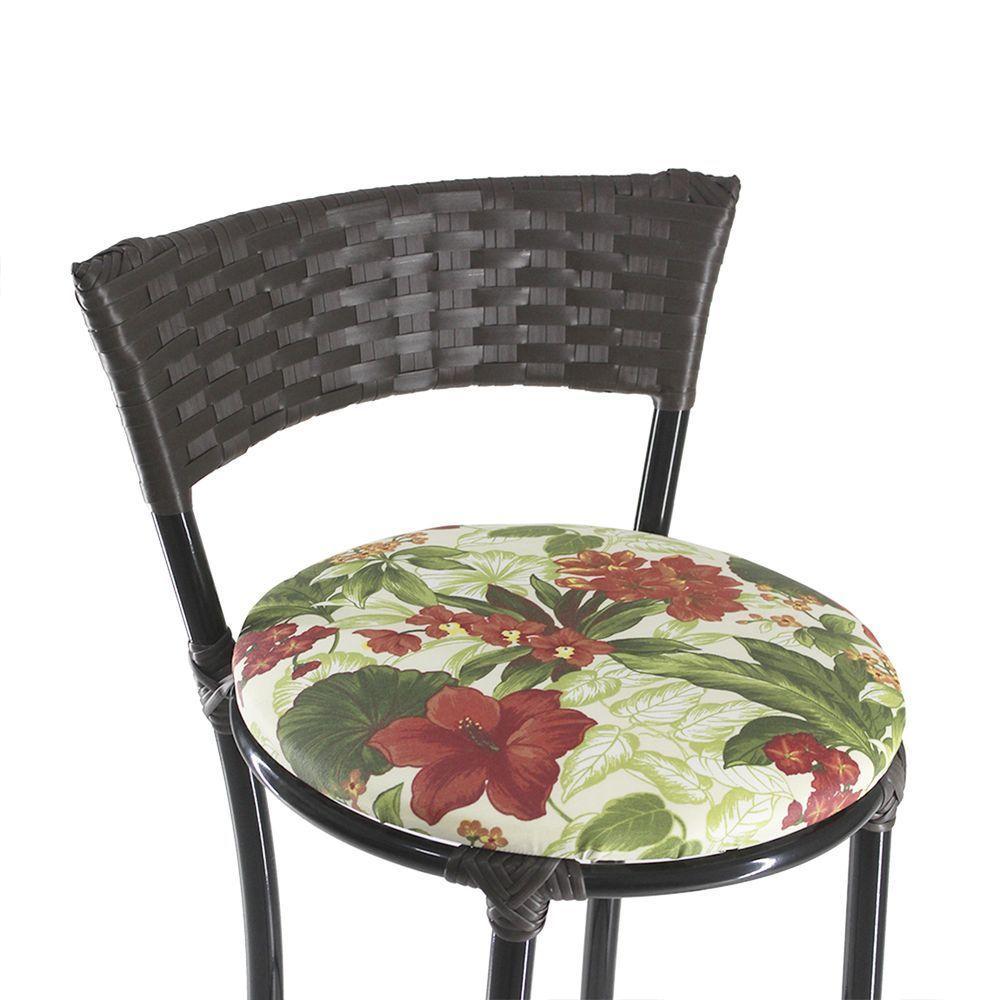 Kit Com 6 Banquetas Alta Forts Fibra Uv Bancada, área Goumert, Bar, Piscina, Balcão, Floral Vermelho - 4