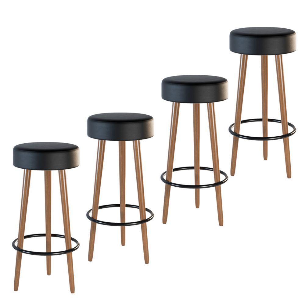 Kit 04 Banquetas Industrial Dani Corano Preto D´rossi - 1