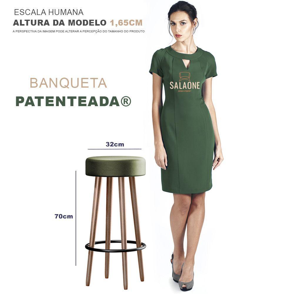 Kit 02 Banquetas Redondas Líbia Corano Verde - 3