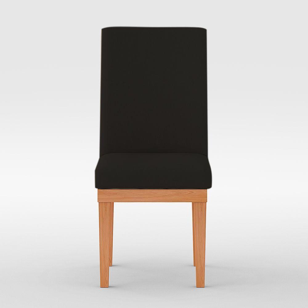 Cadeira De Jantar Estofada Reforçada Cozinha Preta - 5