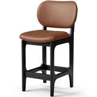 Kit 03 Banquetas Baixa Bar Cozinha E Sala De Jantar Fixa Betta Preto Couríssimo Marrom - 7