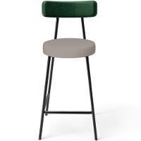 Kit 02 Banquetas Baixa Cozinha Sala Jantar Bancada Milão L02 Facto Verde Linho Bege - 2