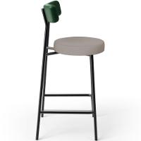 Kit 02 Banquetas Baixa Cozinha Sala Jantar Bancada Milão L02 Facto Verde Linho Bege - 6