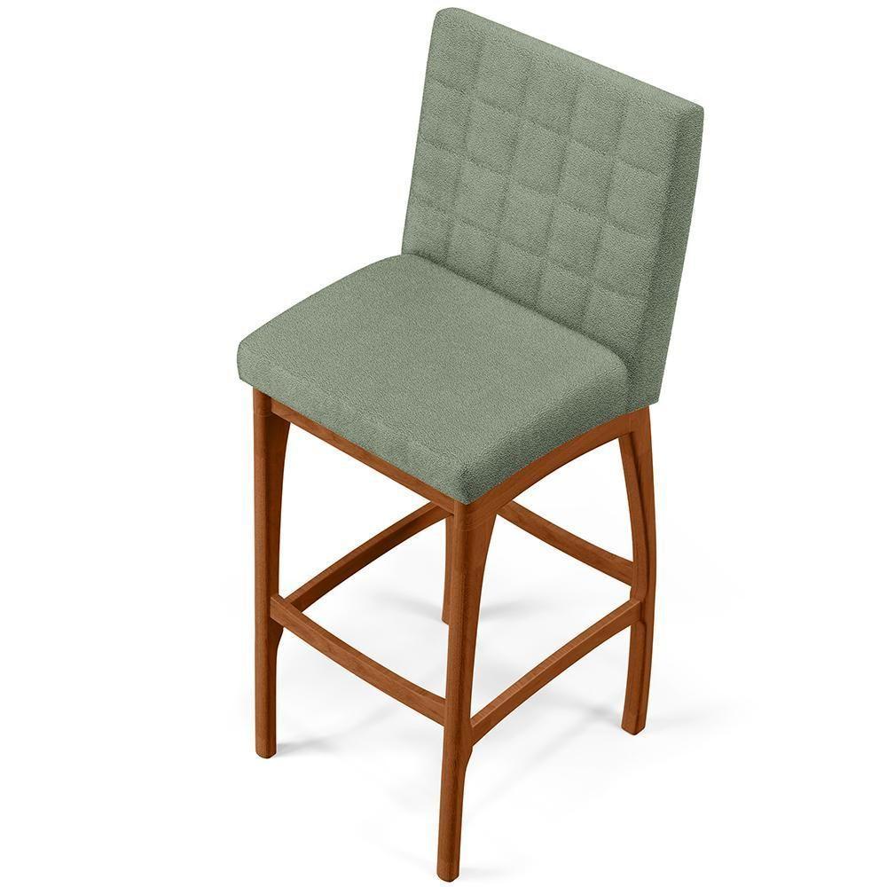 Kit 03 Banquetas Alta Para Cozinha Sala De Jantar Fixa Mila L02 Bouclê Oliva - 5