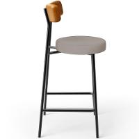 Kit 03 Banquetas Baixa Bar Cozinha Sala Jantar Milão L02 Couríssimo Whisky Linho Bege - 3