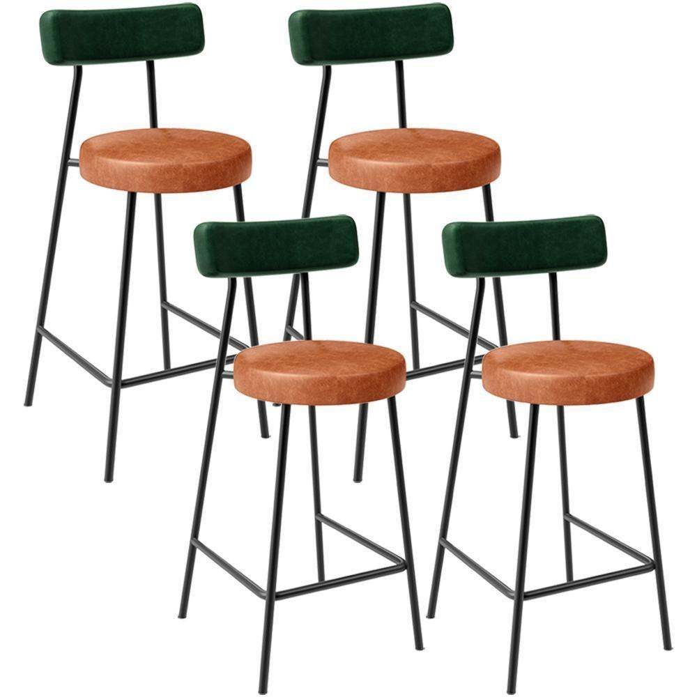 Kit 04 Banquetas Baixa Cozinha Sala Jantar Bancada Milão L02 Facto Verde Musgo Camel - 1