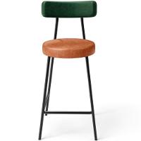 Kit 04 Banquetas Baixa Cozinha Sala Jantar Bancada Milão L02 Facto Verde Musgo Camel - 2