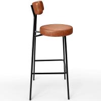 Kit 03 Banquetas Altas Cozinha Bar Sala De Jantar Em Aço Milão L02 Couríssimo Camel - 3