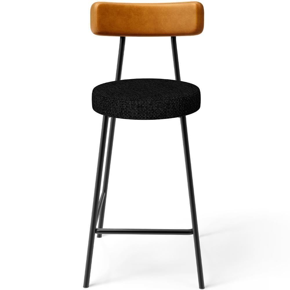 Kit 04 Banquetas Baixa Cozinha Sala Jantar Bancada Milão L02 Couríssimo Whisky Chumbo - 4