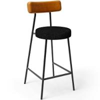 Kit 04 Banquetas Baixa Cozinha Sala Jantar Bancada Milão L02 Couríssimo Whisky Chumbo - 5