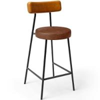 Kit 04 Banquetas Baixa Cozinha Sala Jantar Bancada Milão L02 Couríssimo Whisky Marrom - 5