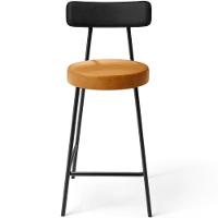 Kit 04 Banquetas Baixa Cozinha Sala Jantar Bancada Milão L02 Couríssimo Preto Whisky - 7