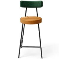 Kit 04 Banquetas Baixa Cozinha Sala Jantar Bancada Milão L02 Facto Verde Couríssimo Whisky - 3