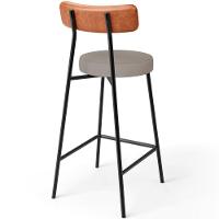 Kit 04 Banquetas Baixa Bar Cozinha Sala Jantar Milão L02 Couríssimo Camel Linho Bege - 2