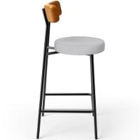 Kit 04 Banquetas Baixa Cozinha E Sala Jantar Bancada Milão L02 Couríssimo Whisky Cinza - 2