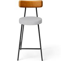 Kit 04 Banquetas Baixa Cozinha E Sala Jantar Bancada Milão L02 Couríssimo Whisky Cinza - 3