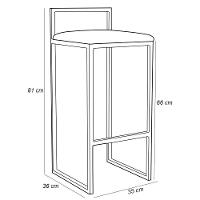 Kit 02 Banquetas Alta Para Cozinha Sala De Jantar Hanna L02 Dourado Linho Bege Escuro - 6