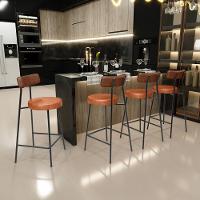 Kit 03 Banquetas Baixa Cozinha Sala Jantar Bancada Milão L02 Couríssimo Marrom Camel