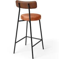 Kit 03 Banquetas Baixa Cozinha Sala Jantar Bancada Milão L02 Couríssimo Marrom Camel - 5