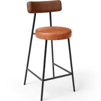 Kit 03 Banquetas Baixa Cozinha Sala Jantar Bancada Milão L02 Couríssimo Marrom Camel - 8