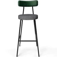 Kit 04 Banquetas Alta Bar Cozinha Sala Jantar Milão L02 Facto Verde Linho Cinza Escuro