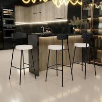 Kit 04 Banquetas Alta Bar Cozinha Sala De Jantar Milão L02 Couríssimo Preto Linho Cru - 3