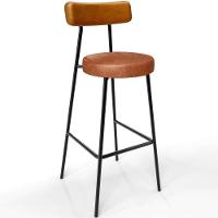 Kit 04 Banquetas Alta Bar Cozinha Sala De Jantar Milão L02 Couríssimo Whisky Camel - 5