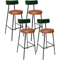 Kit 04 Banquetas Alta Bar Cozinha Sala Jantar Milão L02 Facto Verde Couríssimo Camel - 1