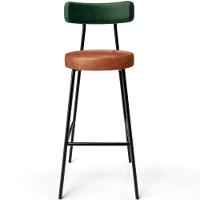 Kit 04 Banquetas Alta Bar Cozinha Sala Jantar Milão L02 Facto Verde Couríssimo Camel - 5