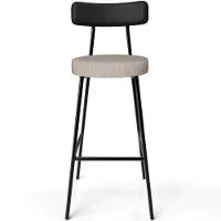 Kit 04 Banquetas Alta Bar Cozinha Sala De Jantar Milão L02 Couríssimo Preto Linho Bege - 7