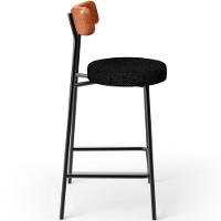 Banqueta Baixa Cozinha Sala Jantar Bancada Milão L02 Couríssimo Camel Linho Chumbo - 1