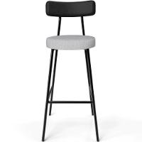 Kit 04 Banquetas Alta Bar Cozinha Sala De Jantar Milão L02 Couríssimo Preto Linho Cinza - 7