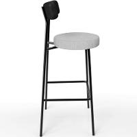 Kit 04 Banquetas Alta Bar Cozinha Sala De Jantar Milão L02 Couríssimo Preto Linho Cinza - 8