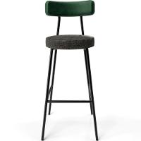 Kit 04 Banquetas Alta Bar Cozinha Sala Jantar Milão L02 Facto Verde Musgo Linho Chumbo