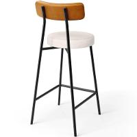 Kit 03 Banquetas Baixa Cozinha Sala Jantar Bancada Milão L02 Couríssimo Whisky Linho Cru - 3