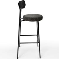 Kit 04 Banquetas Alta Bar Cozinha Sala De Jantar Milão L02 Couríssimo Preto Linho Chumbo