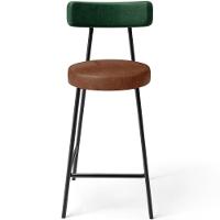 Kit 03 Banquetas Baixa Cozinha Sala Jantar Bancada Milão L02 Facto Verde Musgo Marrom - 7