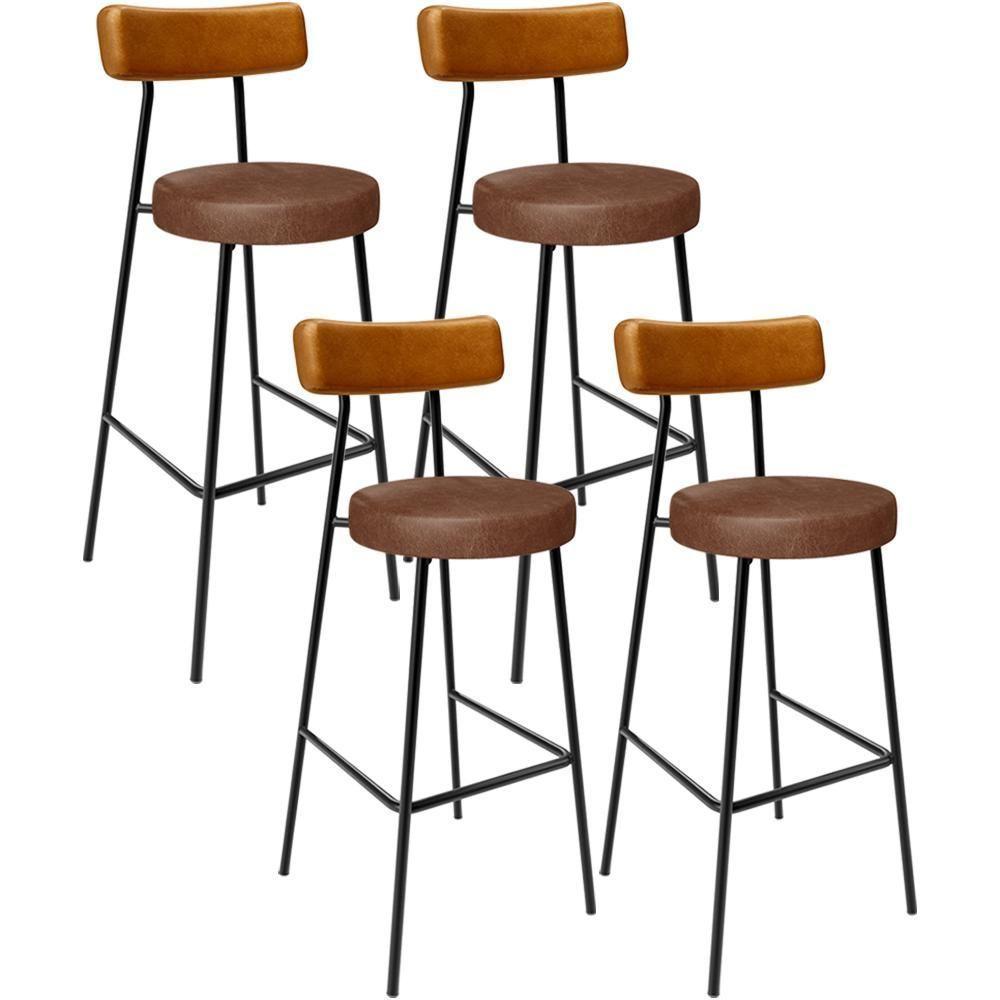 Kit 04 Banquetas Alta Bar Cozinha Sala De Jantar Milão L02 Couríssimo Whisky Marrom - 1