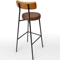 Kit 04 Banquetas Alta Bar Cozinha Sala De Jantar Milão L02 Couríssimo Whisky Marrom - 2