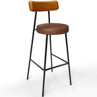 Kit 04 Banquetas Alta Bar Cozinha Sala De Jantar Milão L02 Couríssimo Whisky Marrom - 7