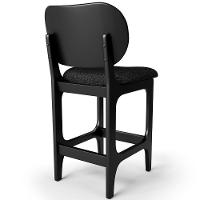 Kit 03 Banquetas Baixa Bar Cozinha E Sala De Jantar Fixa Betta L02 Preto Linho Chumbo - 5