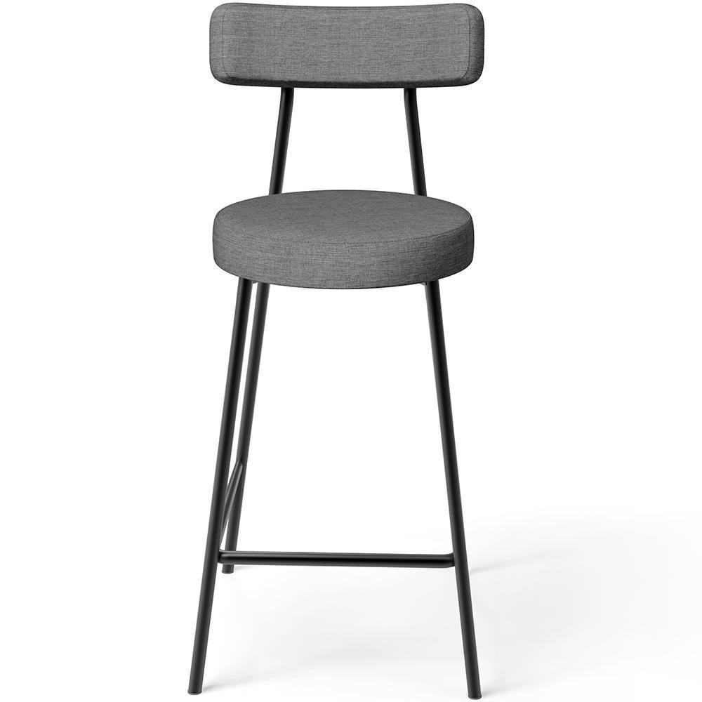 Kit 03 Banquetas Baixa Para Cozinha Sala De Jantar Bancada Milão L02 Linho Cinza Escuro - 6