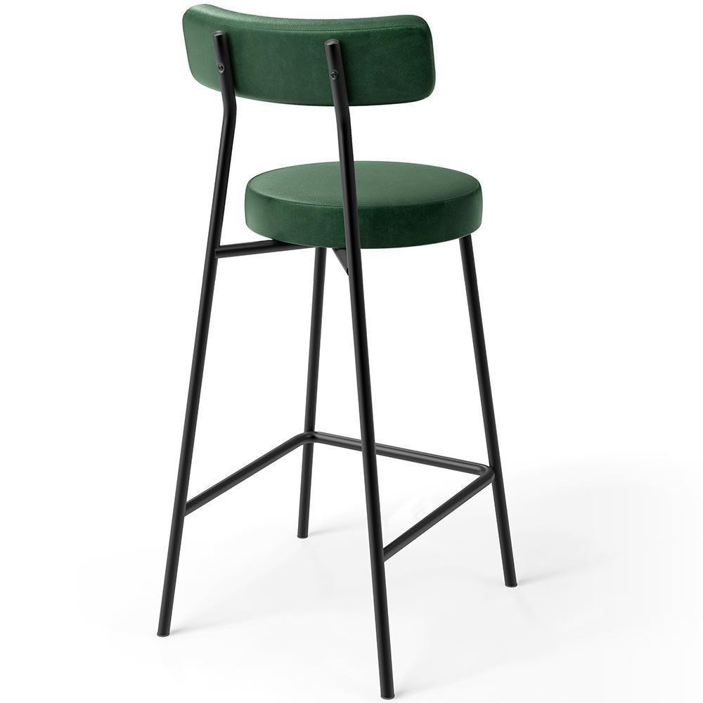 Kit 03 Banquetas Baixa Para Cozinha Sala De Jantar Bancada Milão L02 Facto Verde Musgo - 7