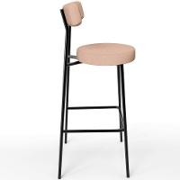 Kit 04 Banquetas Altas Bar Cozinha Sala De Jantar Em Aço Milão L02 Linho Rosê - 3