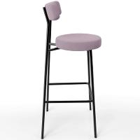 Kit 04 Banquetas Altas Bar Cozinha Sala De Jantar Em Aço Milão L02 Suede Rosê - 6