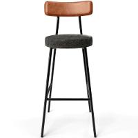 Kit 02 Banquetas Alta Cozinha Sala De Jantar Milão L02 Couríssimo Camel Linho Chumbo - 8